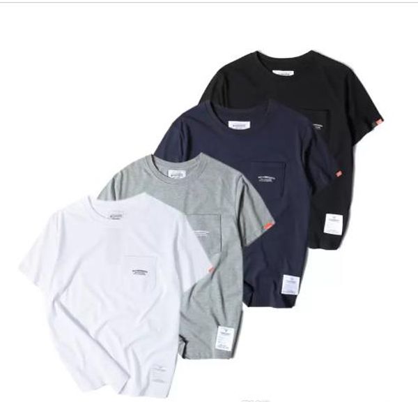 

район летняя мода марка одежда высокого качества harajuku твердая досуг мужчины nbhd классическая повседневная футболка, White;black