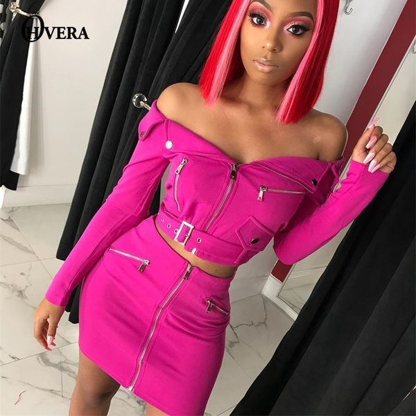

ohvera two piece set off shoulder backless crop and shorts 2 piece set women autumn outfits, White