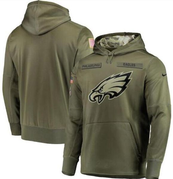 

2018 new men philadelphia sweatshirt eagles salute to service sideline therma performance pullover hoodie olive