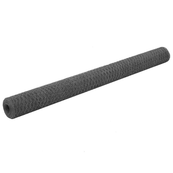 

steel net covering pvc 25x1,5m hexagonal gray texture garden sets
