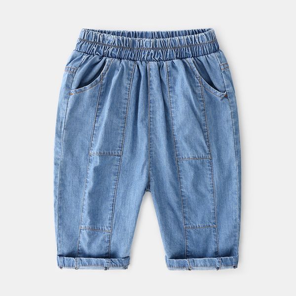 

new summer korean version of the children's clothing boys children's cotton washed soft denim five pants pants wholesale, Black