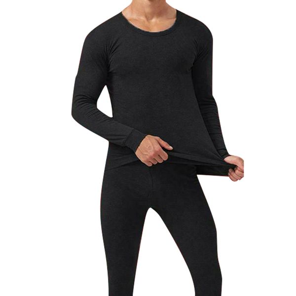 

men seamless elastic thermals inner wear solid color warm slim underwear for winter nov99, Gray