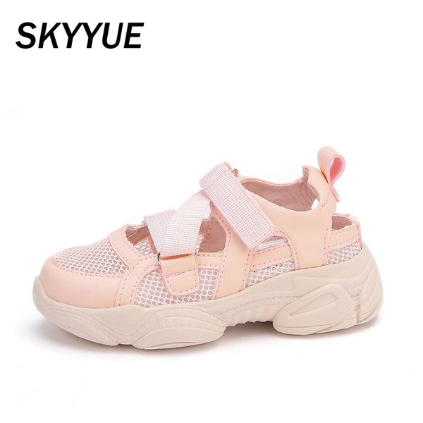 

summer kids sport sandals children soft beach sandals baby girls pink brand shoes boys mesh casual fashion shoes 2020, Black;red