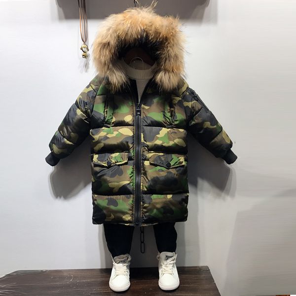 

new camouflage boys winter jacket warm thickness coats hooded jongens winterjas boys winter jacket 7wt026, Blue;gray