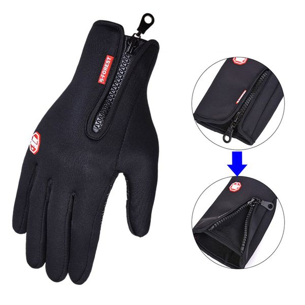 

winter warmer windproof men's climbing warmer motor gloves tactical mittens gloves glove touch hiking guantes female luva, Black
