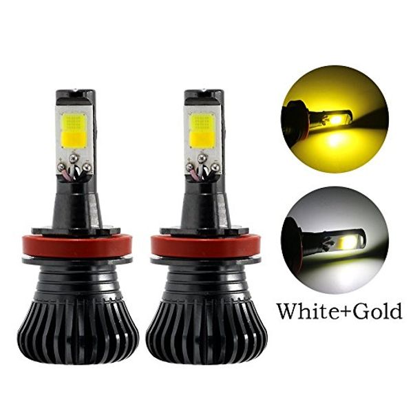 

car led h8 h9 h11 h27 880 881 h3 9005 hb3 9006 hb4 dual color auto car led fog lights bulb lamp white golden yellow ice blue