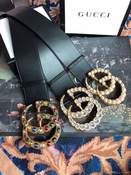 

2020 menswear designer ladies luxury pearl buckle 7.0, stylish ladies belt, belt box ing, Black;brown