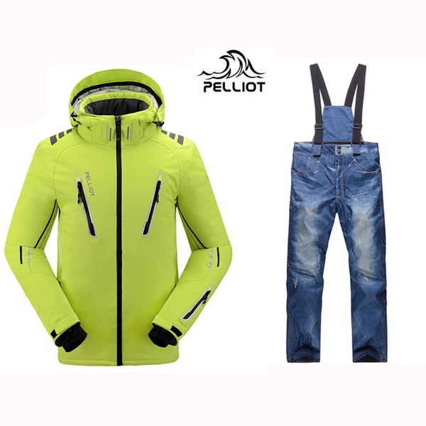 

pelliot male ski suits jacket+pants men's ,breathable thermal cottom-padded snowboard suit men skiing suit ing