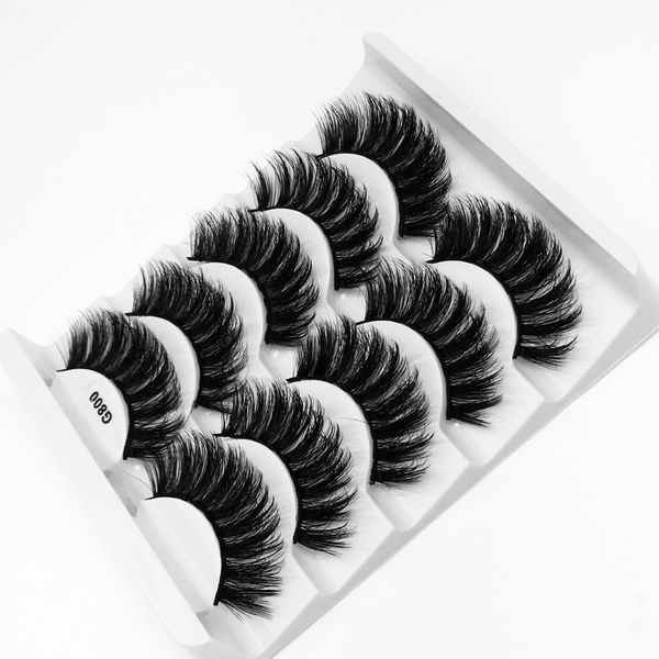

5pair/set 3d mink eyelashes eye makeup mink lashes soft natural dense false eyelashes eye lash extension beauty tools 8styles g800