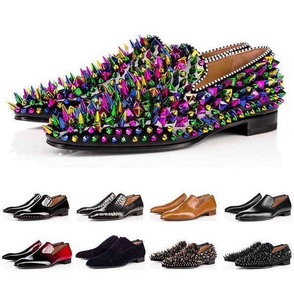 

luxury bottom designer s studded spikes brand mens casual shoes leather men women party lover sports sneakers 39-45