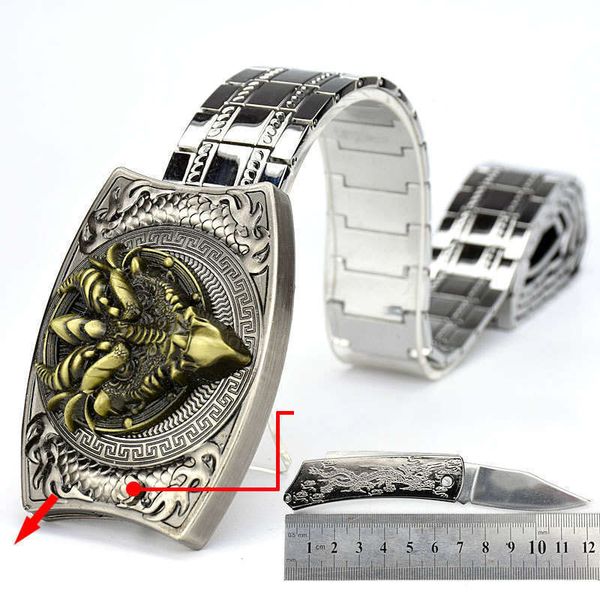 

mens designer belts luxury belt multi functions 304 stainless stell men belt with wild style buckle punk belts ne1044-2, Black;brown