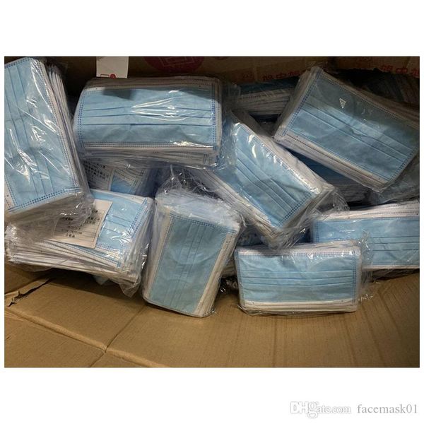 

new arrival disposable face mask 3 layer ear-loop dust mouth masks cover 3-ply non-woven disposable dust mask soft breathable outdoor party