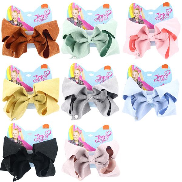 

new 8'' jojo bows/jojo siwa large hair bows for girls hair clips handmade solid velvet hairgrips party kids accessories, Slivery;white