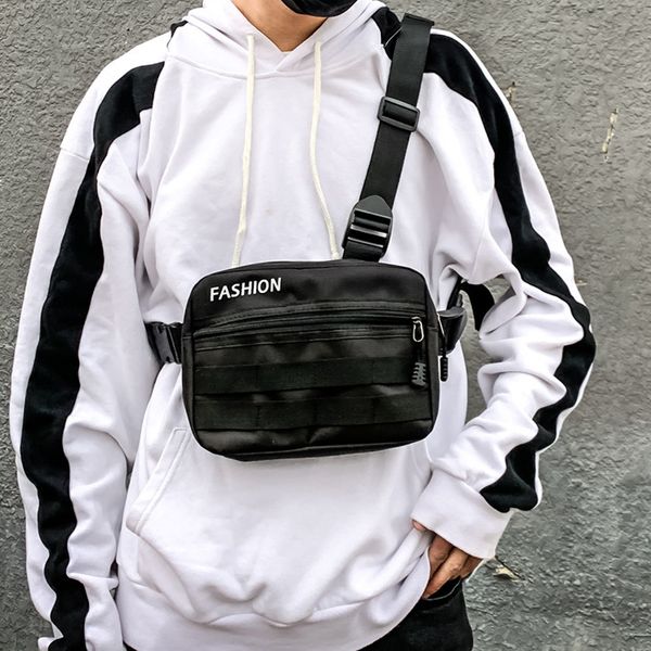 

new men tactical waist bag tri-strap men chest bag hip hop function chest rig pack nylon vest rig pack