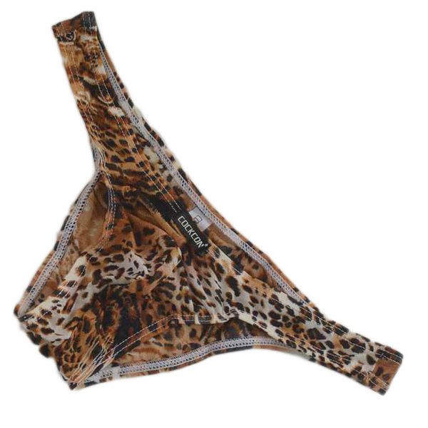 

low rise male bag leopard print mini men's underwear briefs panties, Black;white