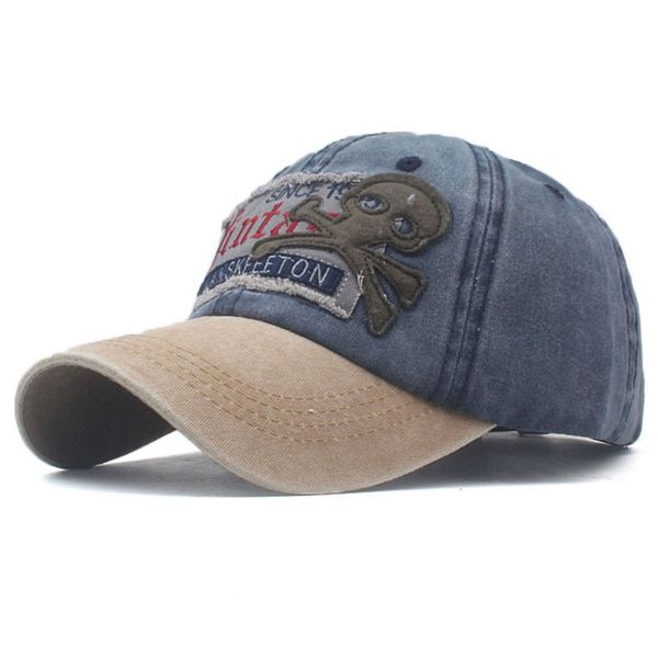 

new fashion hip hop skull baseball caps adjustable snapback sport sun protection ball hats for men women, Blue;gray