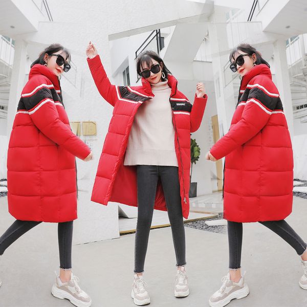

back season down cotton winter loose coat schoolgirl thickening long fund cotton-padded jacket woman cotton-padded clothes woman, Tan;black