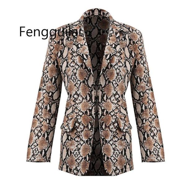 

women's suits & blazers women blazer snake print long sleeve suit coat biker jacket outwear top, White;black