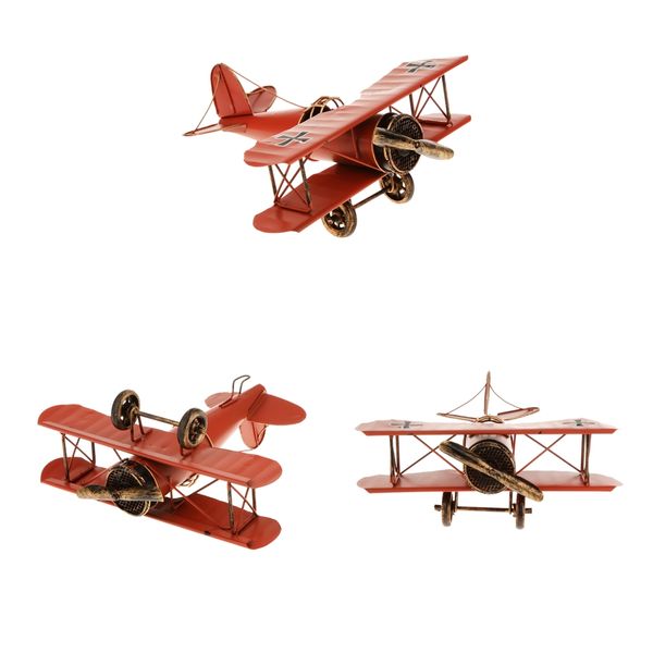 

3pcs vintage biplane metal diecast model toy, deskdecorations for home, office, study room, bookshelf