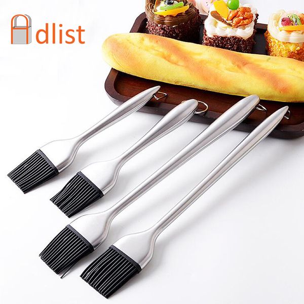 

1pcs barbecue basting brush stainless steel handle with silicone brushes grill tools bbq baking butter bread cakes pastries