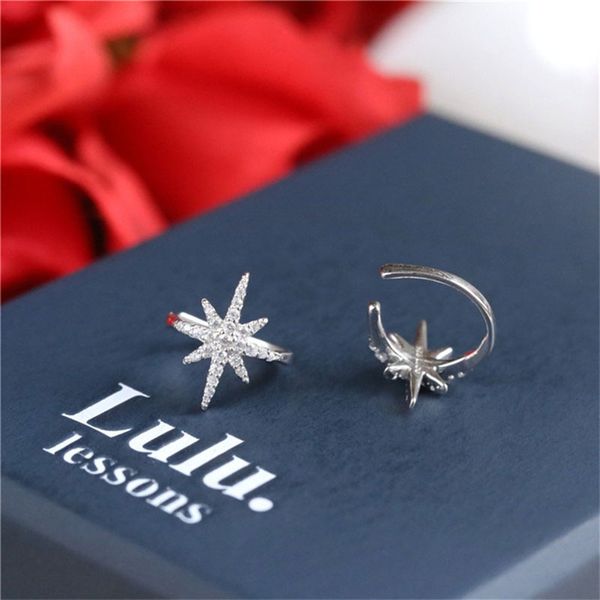 

women silver&rose gold star ear cuff micro pave cz zircon non pierced small sized girl clip earring cuff korean earcuff jewelry