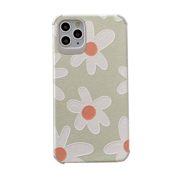 

for iphone 11 pro xs max xr phone case lambskin pattern green flowers 7 8 x plus embossed tpu soft cell phone cases