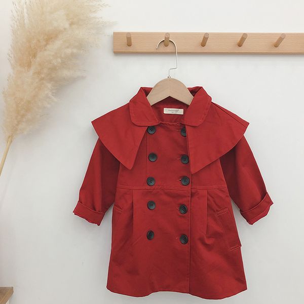 

girl jacket windbreaker outerwear toddler jackets coats baby clothes double breasted trench coat overcoat children clothing fall, Blue;gray