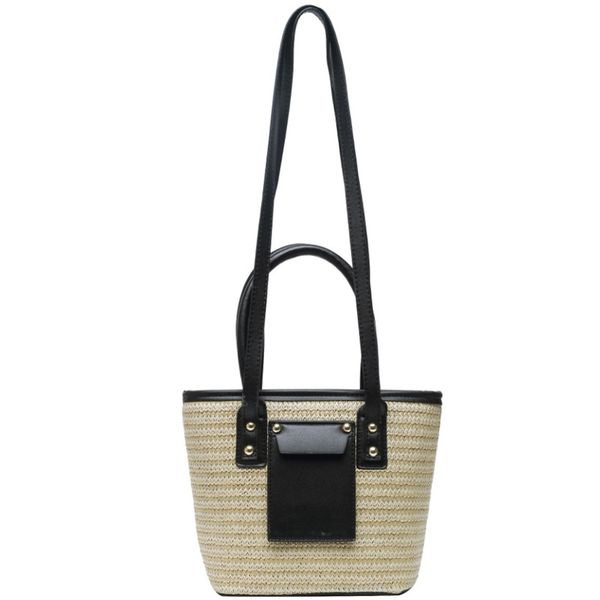 

большой мешок ведро плеча сумку соломенной ретро кожаный чехол мессенджер тканая плеча лето женщина пляж путешествия