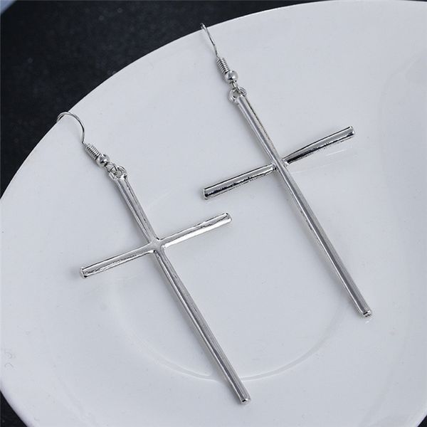 

cross earrings for women gold/silver colors long hanging dangle earring cruz pendientes mujer moda brincos 2019 jewelry