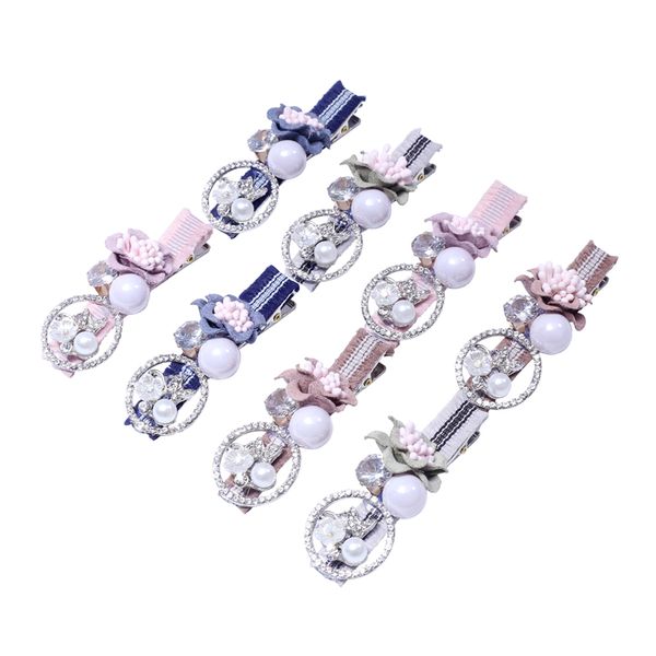 

women girls hair clips for hair decorative accessory rhinestone pearl flower aligator clip clamp pins lined hairpin barrette 6cm