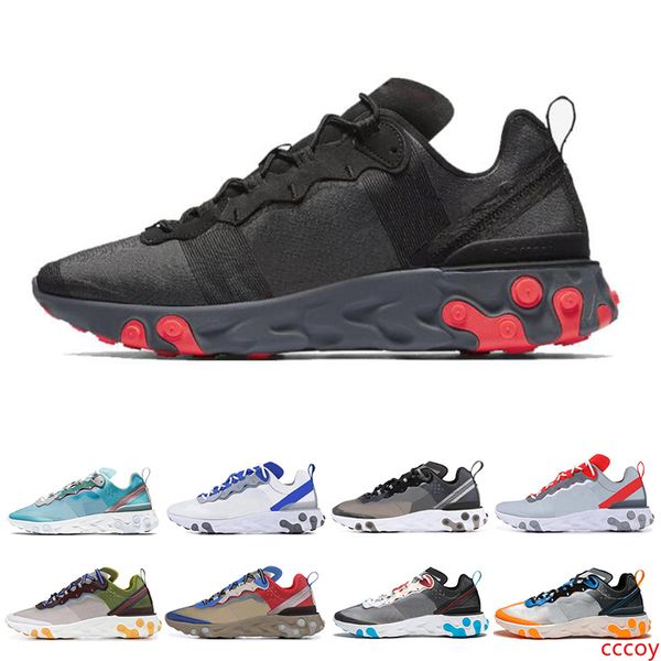 

react element 55 87 running shoes for mens womens tour yellow triple black white royal tint sail women sports sneakers size 36-45