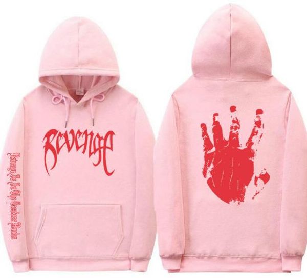 

men revenge hooded hoodies male teenager tentacion casual sweatshirts skateboard hoodies, Black