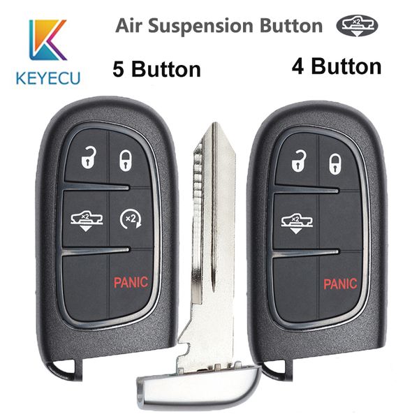 

keyecu 3 1/4 1/5 button replacement remote key shell case fob pad cover for cherokee 2013-2014 2015 2016 2017 gq4-54t