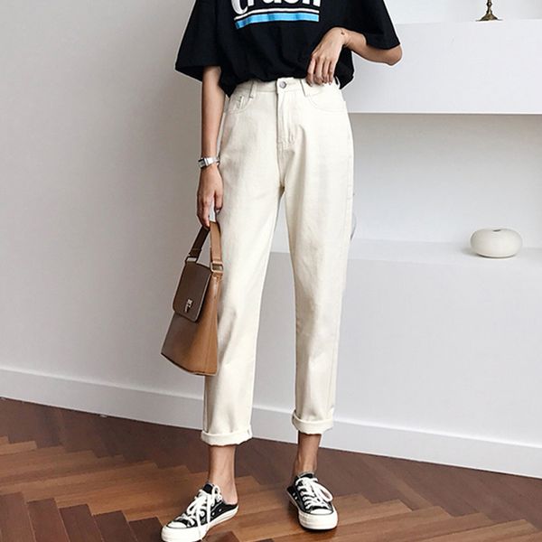 Compre Pantalones Anchos De Cintura Alta Pantalones Vaqueros