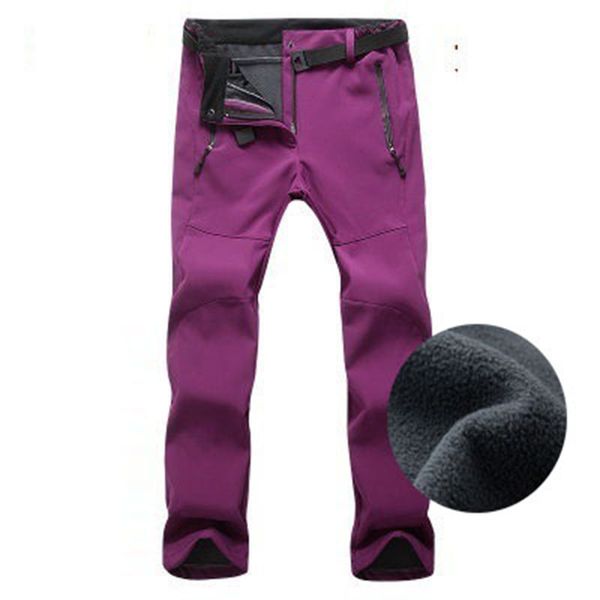 

winter women hiking pants outdoor softshell trousers waterproof windproof thermal for camping ski climbing 45, Black;green