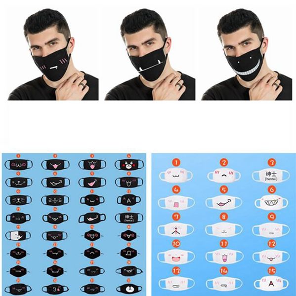

Cartoon Mask Fashion Anti Fog Dust Wind Mask Warm Beard Teeth Bear Print Mouth Mask adult Party mouth maskS KKA7741