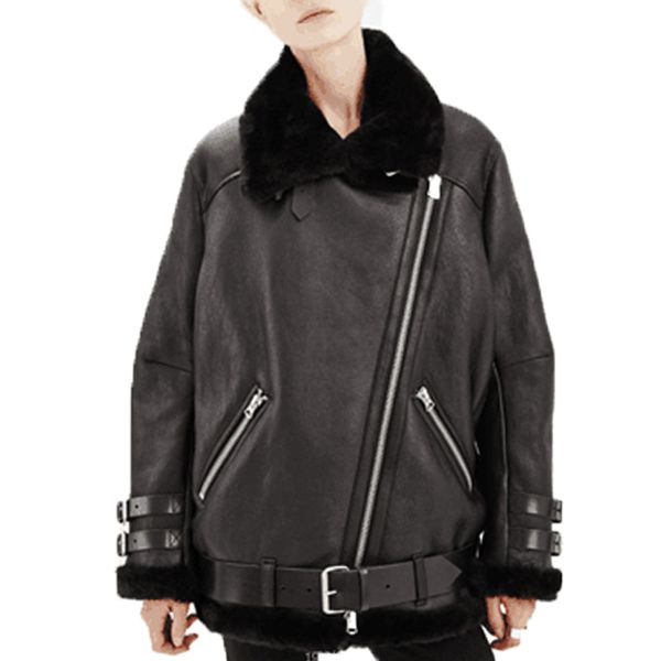 

mlcriyg women faux leather jacket black motorcycle coat 2018 winter warm thicken artificial fur warm coatschaqueta cuero mujer