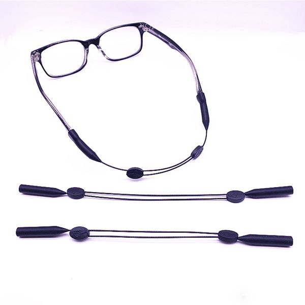 

portable glasses accessories glasses holder neck strap string rope chains anti slip rope eyeglasses cord silicone adjustable, Silver