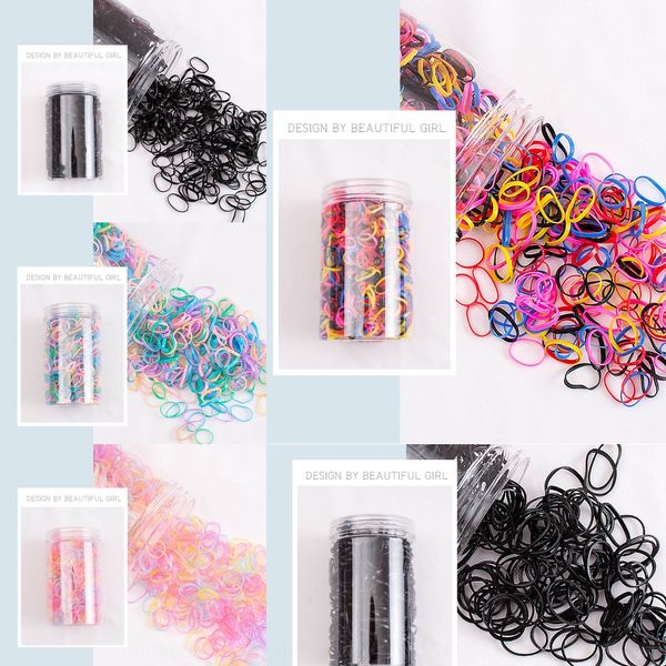 

thickened disposable black small children rubber head rope rope high elasticity hair band hair rubber band female, Slivery;white