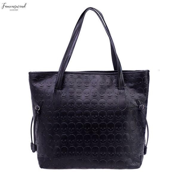 

pu handbags skull bags for women fashion handbag skeleton embossing shoulder bag large tote purse