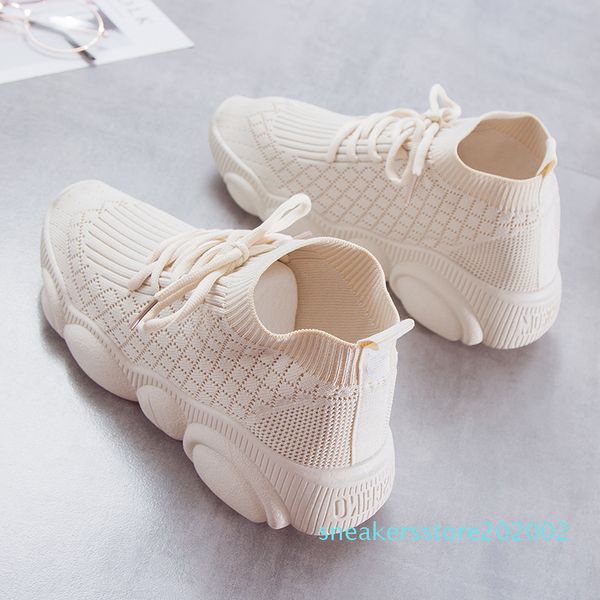 

2019 brand fashion designer teddy bear shoes female leisure fly woven shoes female han edition platform joker breathable socks shoes s02, Black