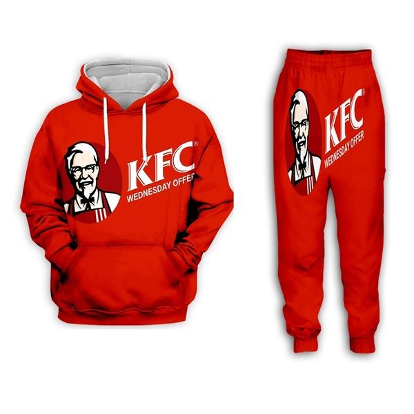 

новые мужчины / женская kfc полковник смешные 3d печати повседневная мода толстовки / sweatpants хип-хоп костюмы nj09, Black