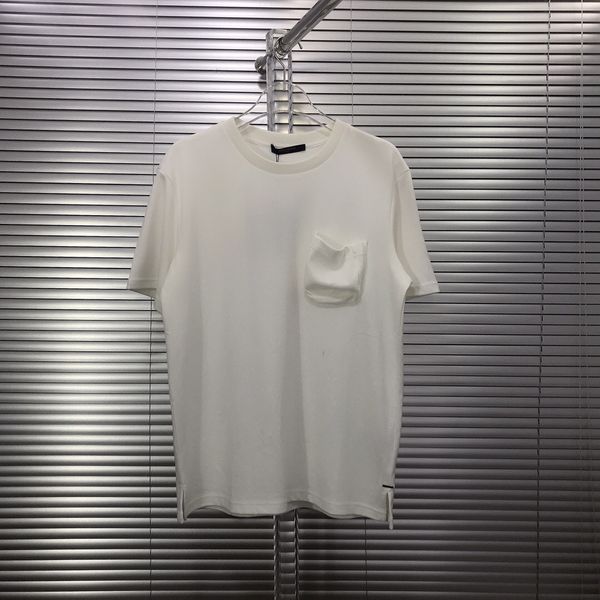 

2020 summer t-shirt men women's leisure pocket o-neck pure color t shirt t shirt cotton short sleeves, White;black