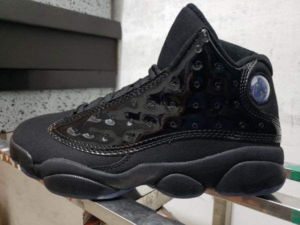 

2019 new 13 xiii all black leather low men basketball shoes 13s sneakers sports outdoor trainers with box size 7-13