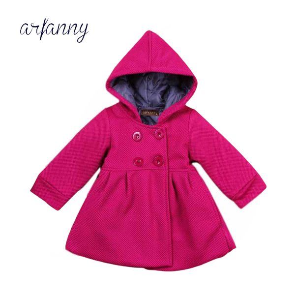 

arfanny baby girls coats 0-1-2 year girls jacket autumn winter cotton lining jacquard folder cotton female newborn infant coat, Blue;gray