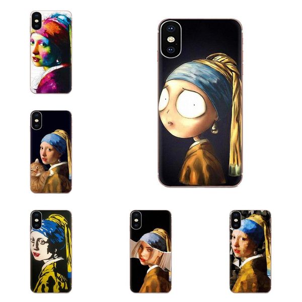 

custom girl with a pearl earring for xiaomi mi3 mi4 mi4c mi4i mi5 mi 5s 5x 6 6x 8 se pro lite a1 max mix 2 note 3 4 tpu popular hot