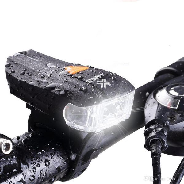 

2 led bicycle german standard smart sensor warning light waterproof bike front light headlightt flashlight 5 modes usb charging night riding