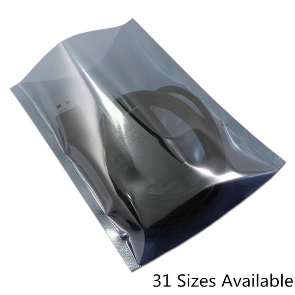 

100pcs/lot antistatic esd shielding open package bag heat seal moisture proof anti static pouch bags for electronic supplies