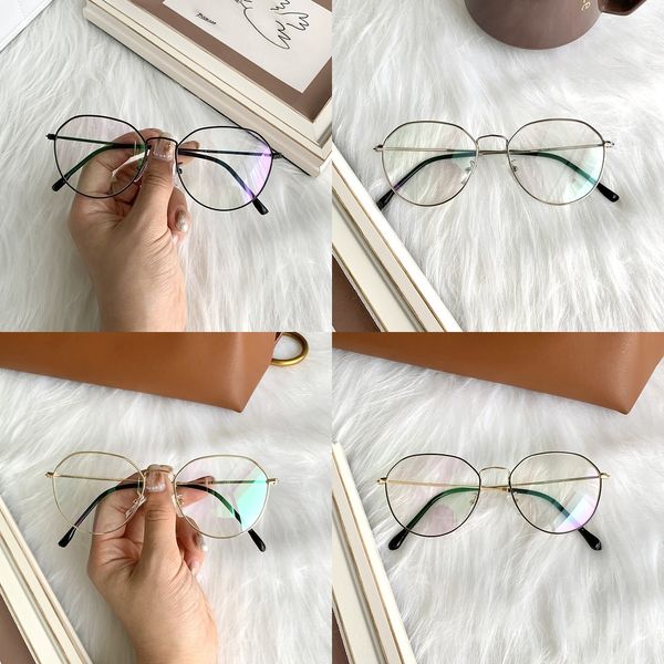 

2020 round myopia metal frame trendsetter plain glasses plain women myopia glasses frame, Silver