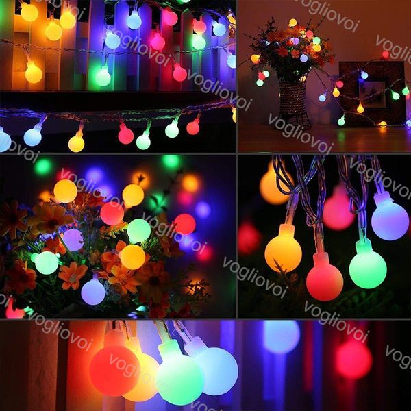

led strings 1.5m 3m 6m warm white rgb string fairy ball light for wedding christmas holiday decoration festival lamp waterproof battery eub